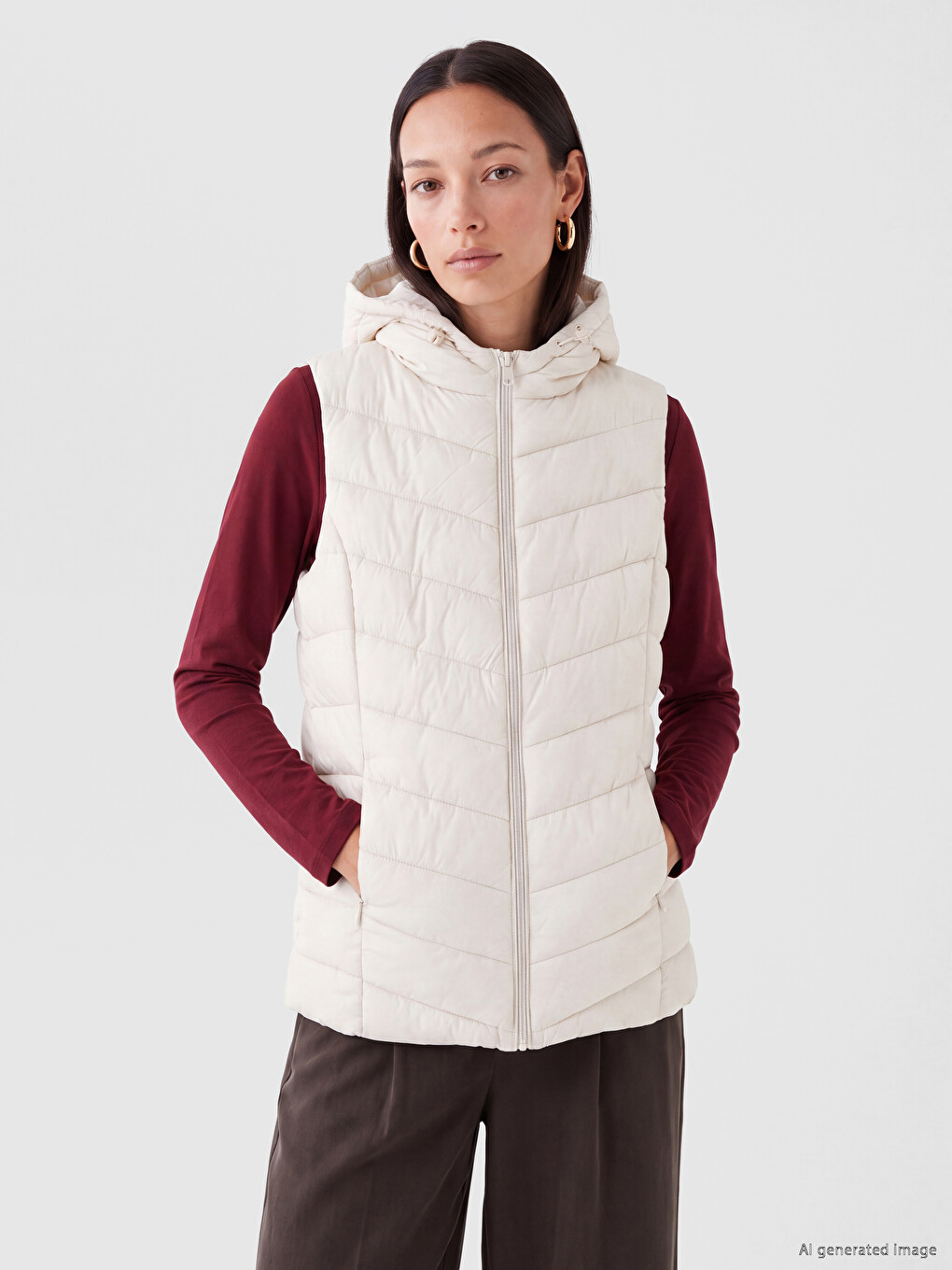 Hooded Women's Puffer Gilet