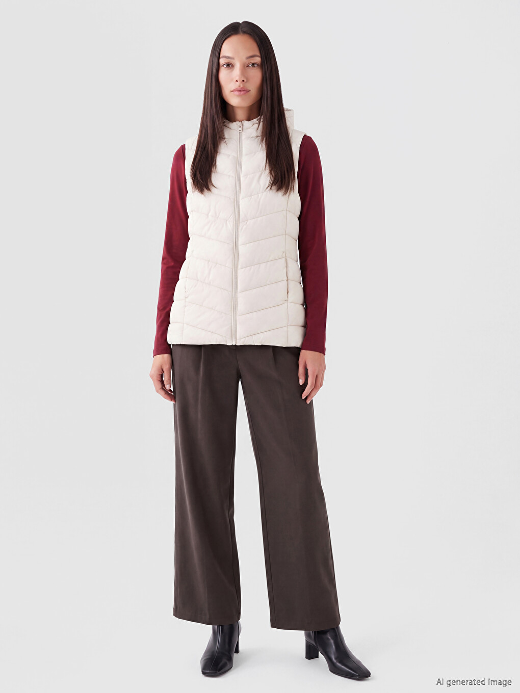 Hooded Women's Puffer Gilet-1