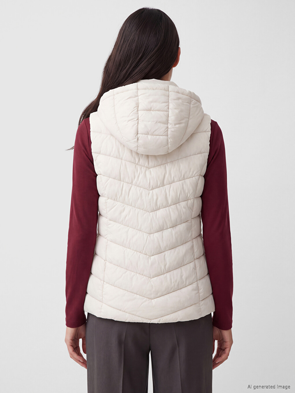 Hooded Women's Puffer Gilet-4