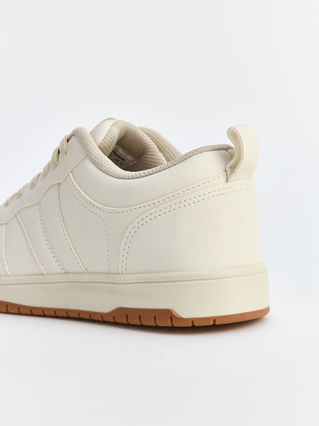 Ekru Deri Görünümlü Erkek Spor Ayakkabı-4