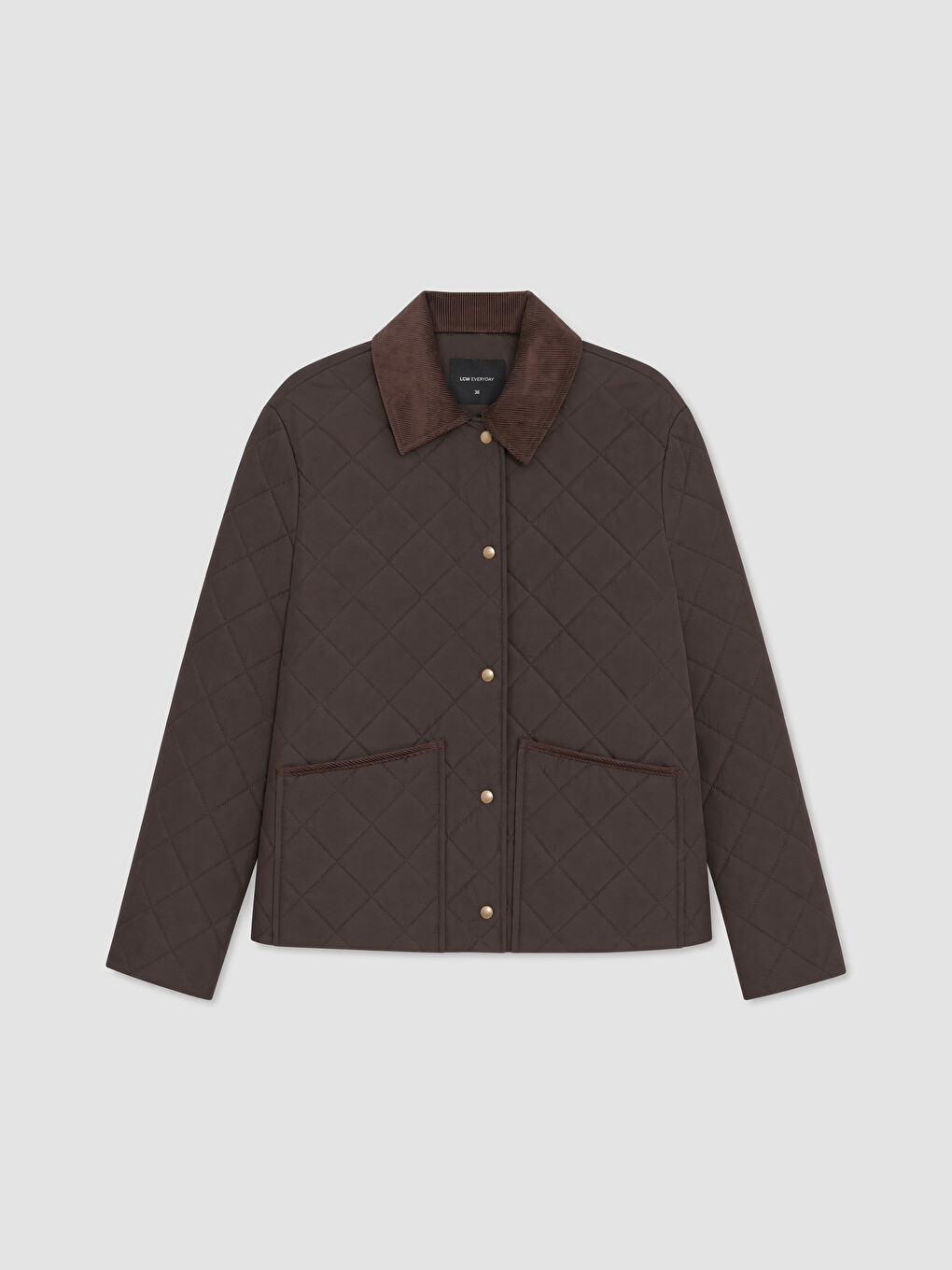 Velvet Collar Quilted Women's Puffer Coat-5