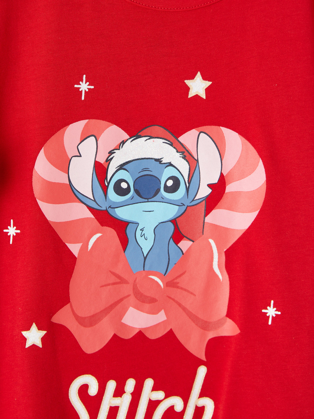 Crew Neck Lilo & Stitch Printed Girls' T-shirt-2