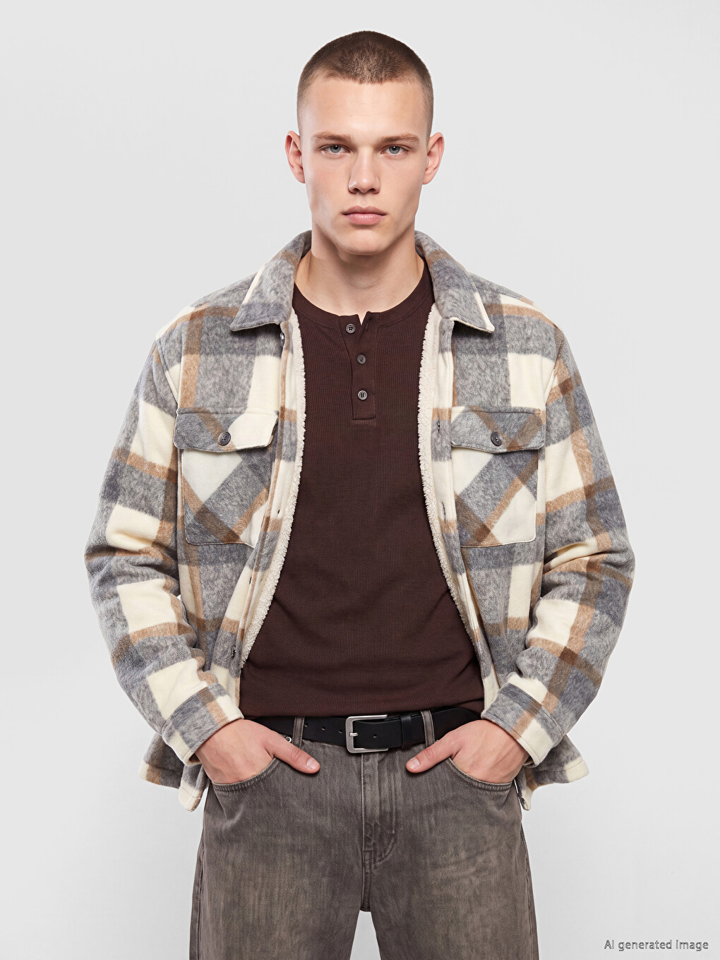 Торлы Өрнекті Ерлердің Lumberjack Күртесі