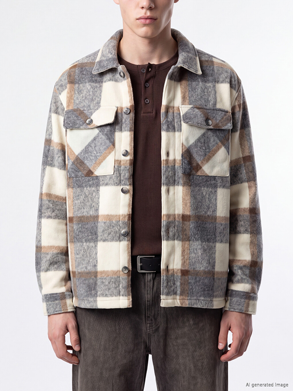Торлы Өрнекті Ерлердің Lumberjack Күртесі-2