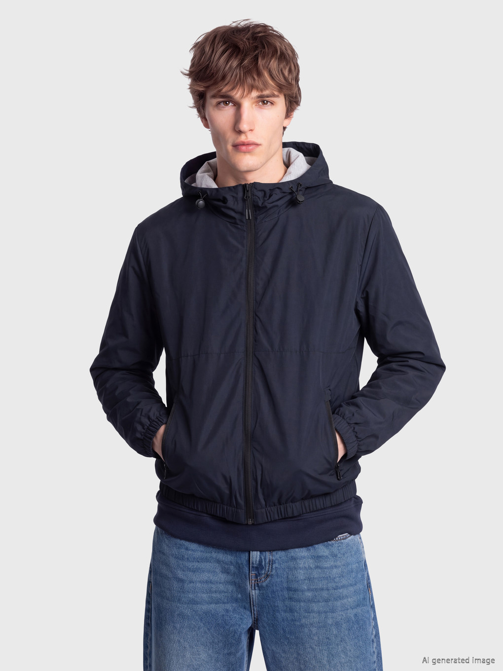 Regular Fit Hooded Men's Raincoat