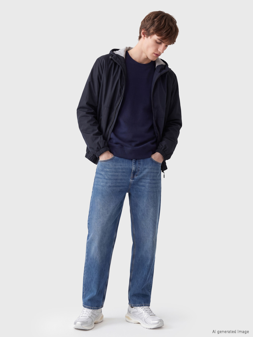 Regular Fit Hooded Men's Raincoat-1