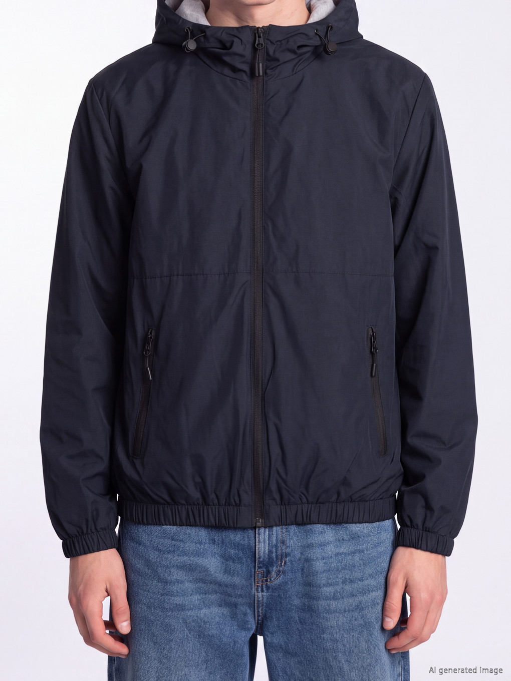 Regular Fit Hooded Men's Raincoat-2