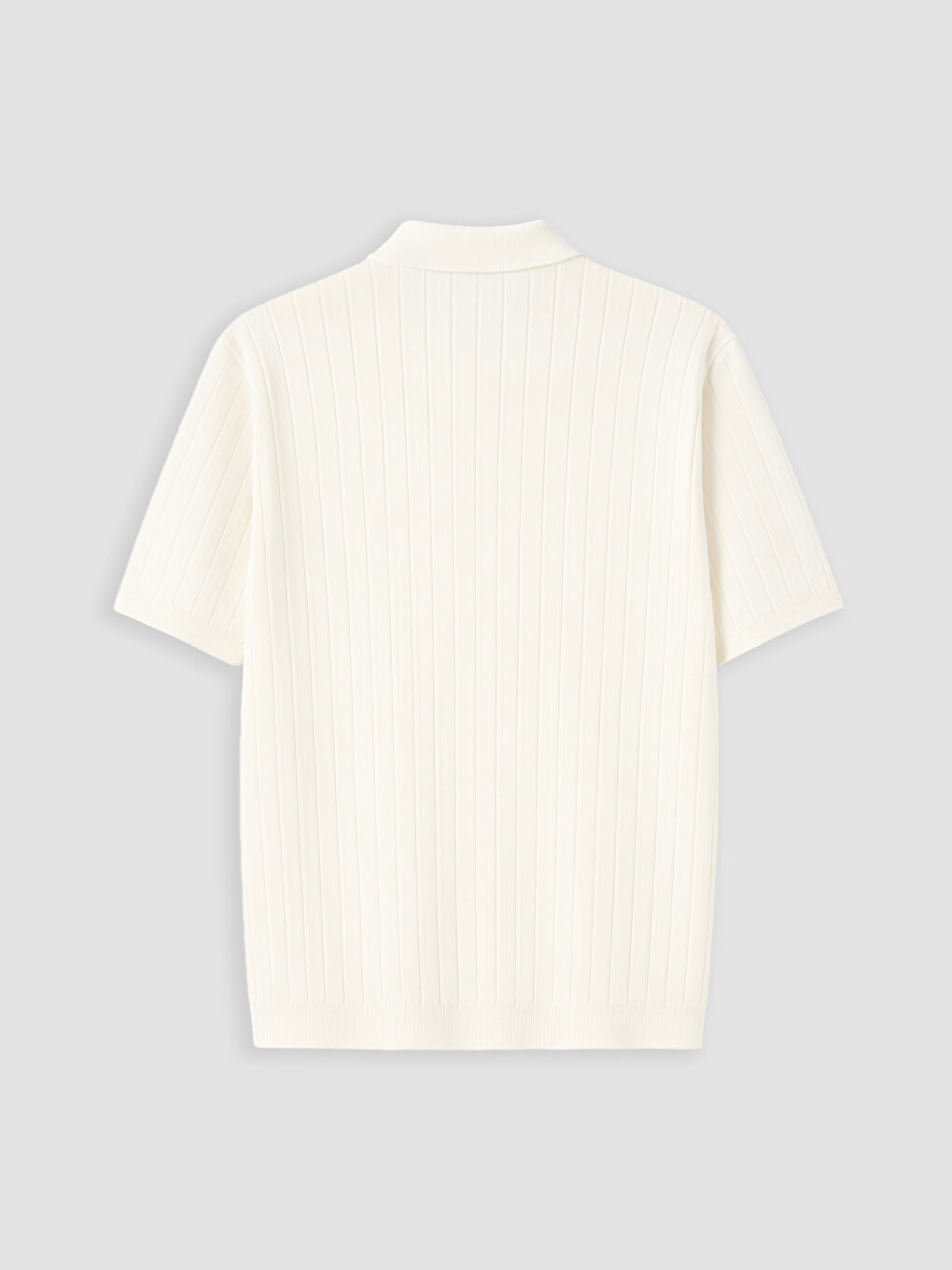 Pull En Maille À Col Polo Côtelé Pour Homme-5