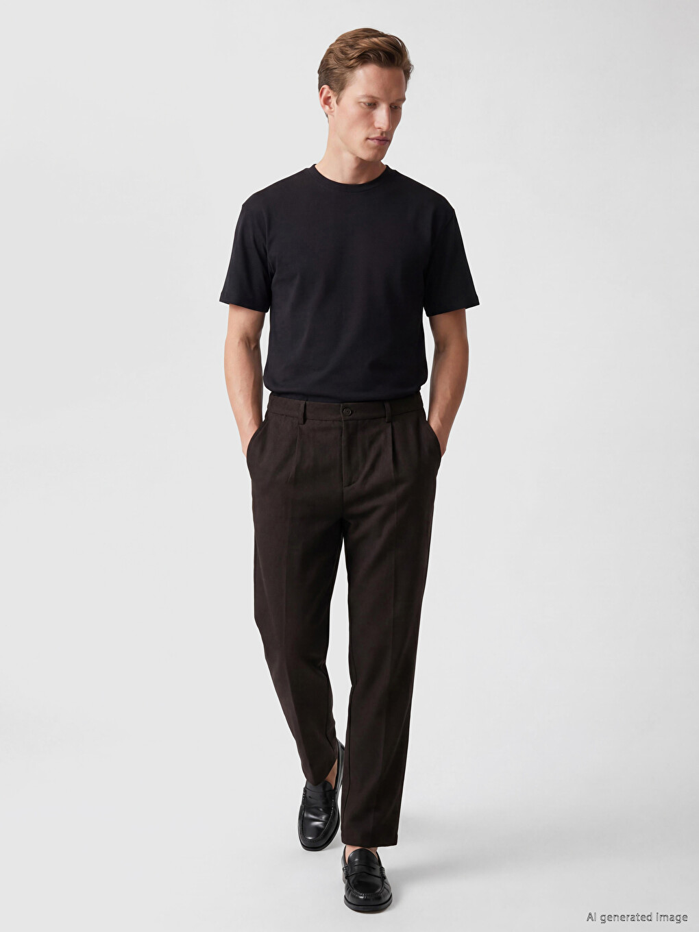 Pantalon Homme Plissé Standard Fit Effet Lin-1