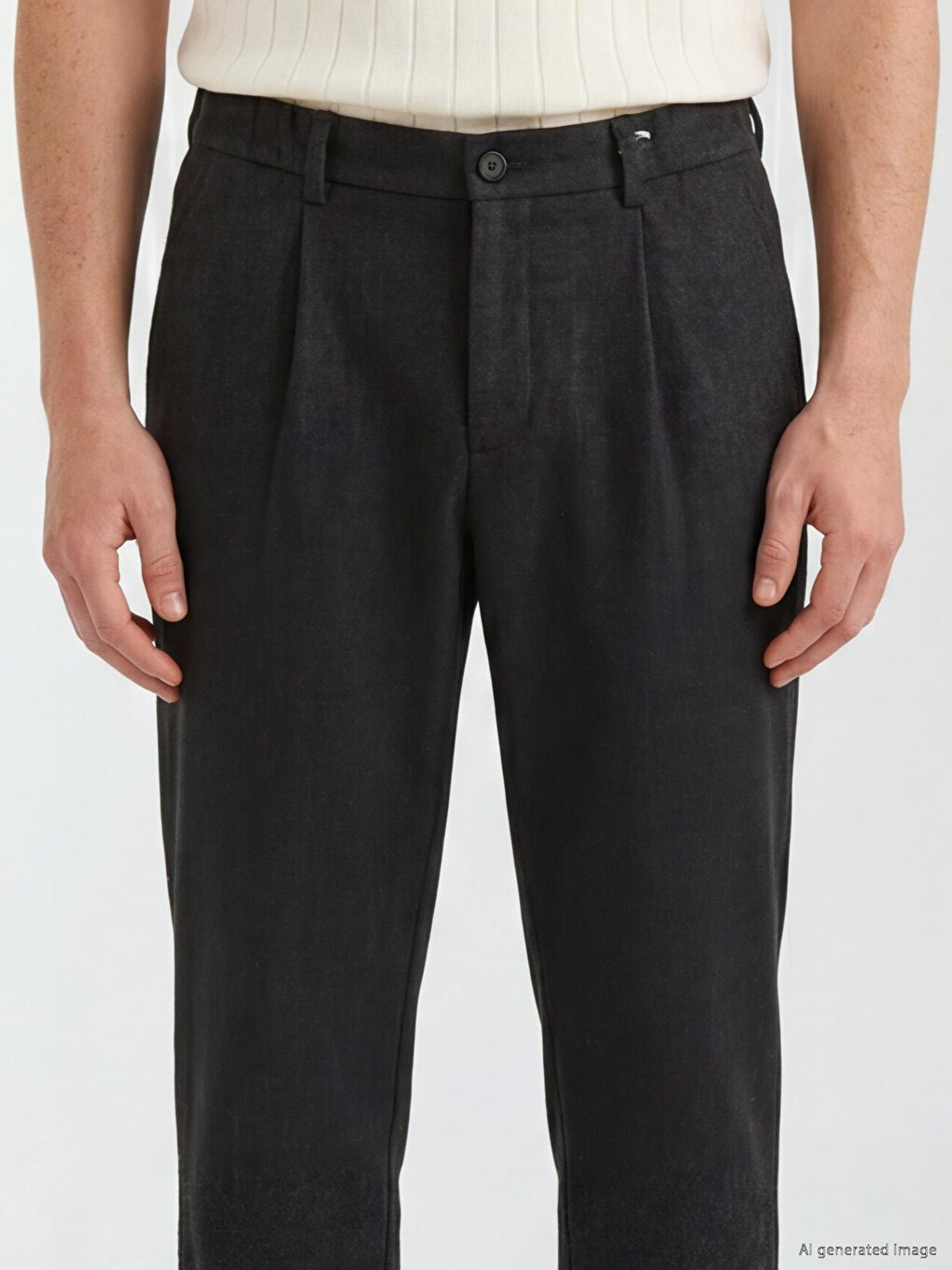 Pantalon Homme Plissé Coupe Régulière-2