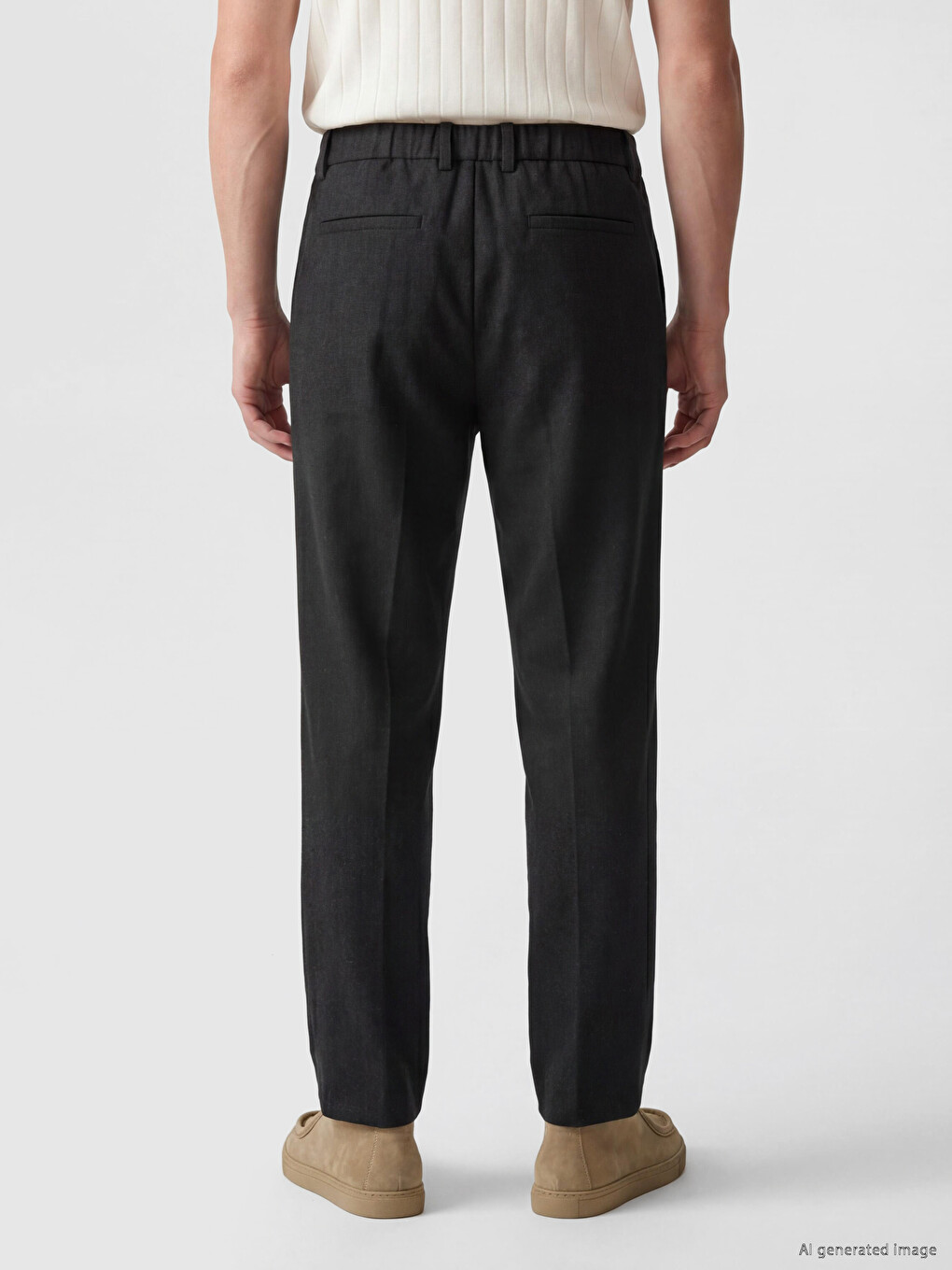 Pantalon Homme Plissé Coupe Régulière-3