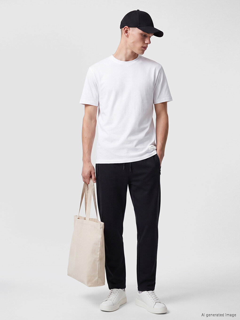 Siyah Regular Fit Erkek Eşofman Altı-1