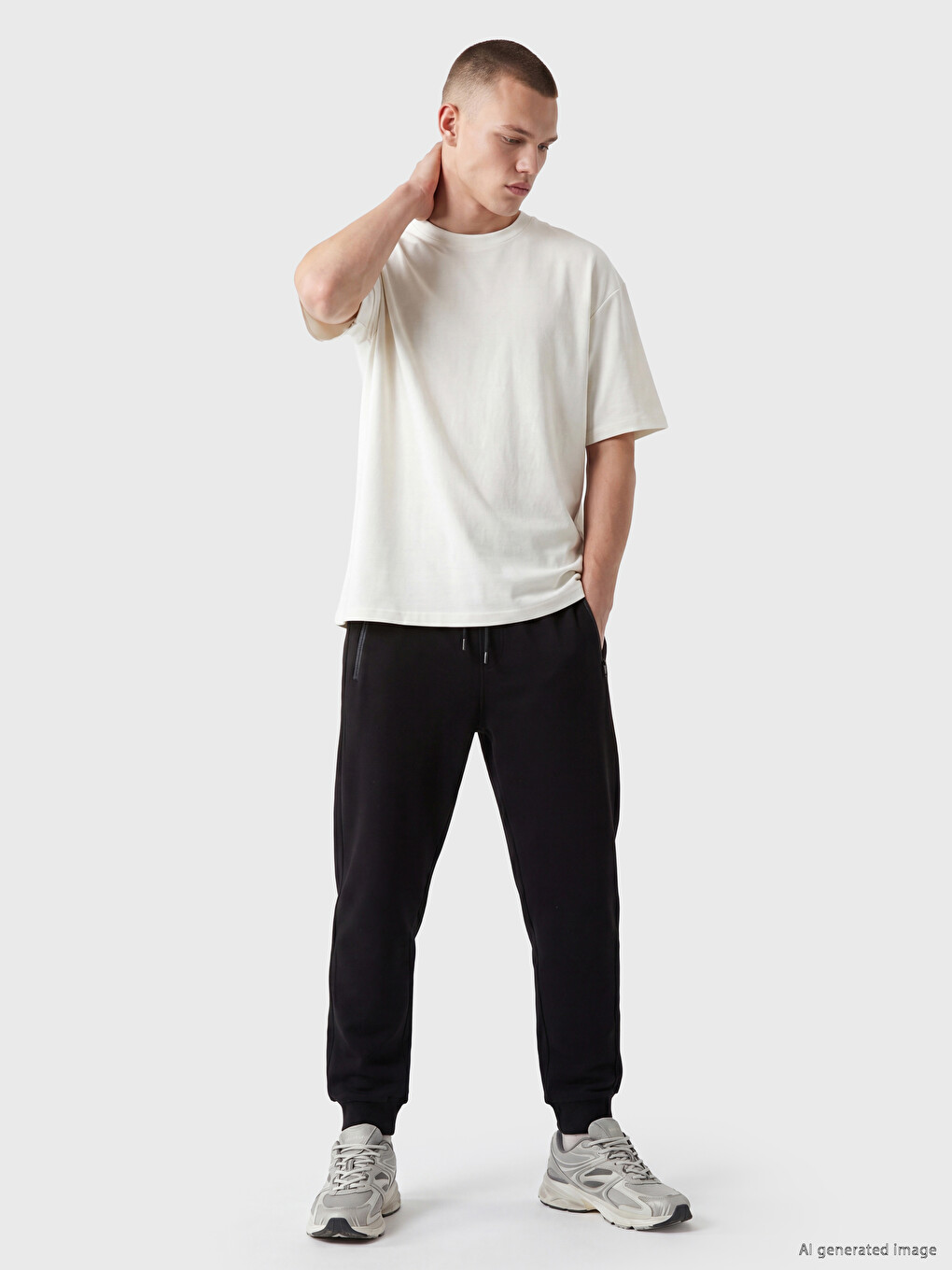 Siyah Regular Fit Erkek Jogger Eşofman Altı-1