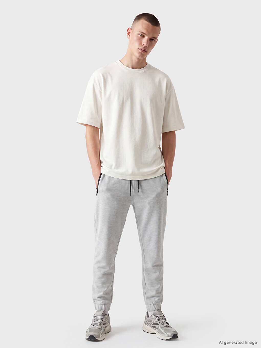 Gri Regular Fit Erkek Jogger Eşofman Altı-1