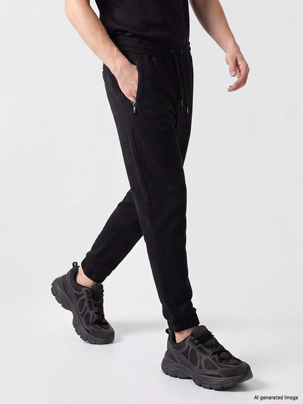 Siyah Regular Fit Erkek Jogger Eşofman Altı
