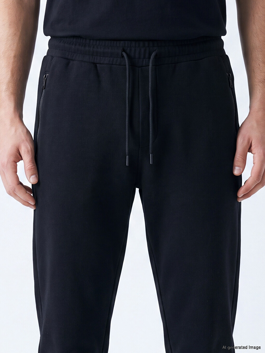 Siyah Regular Fit Erkek Jogger Eşofman Altı-2