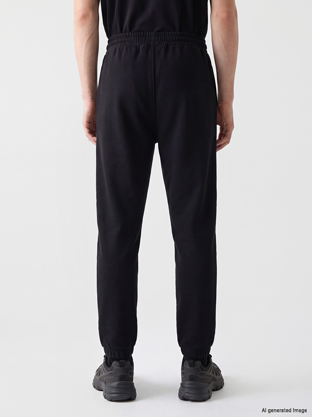 Siyah Regular Fit Erkek Jogger Eşofman Altı-3