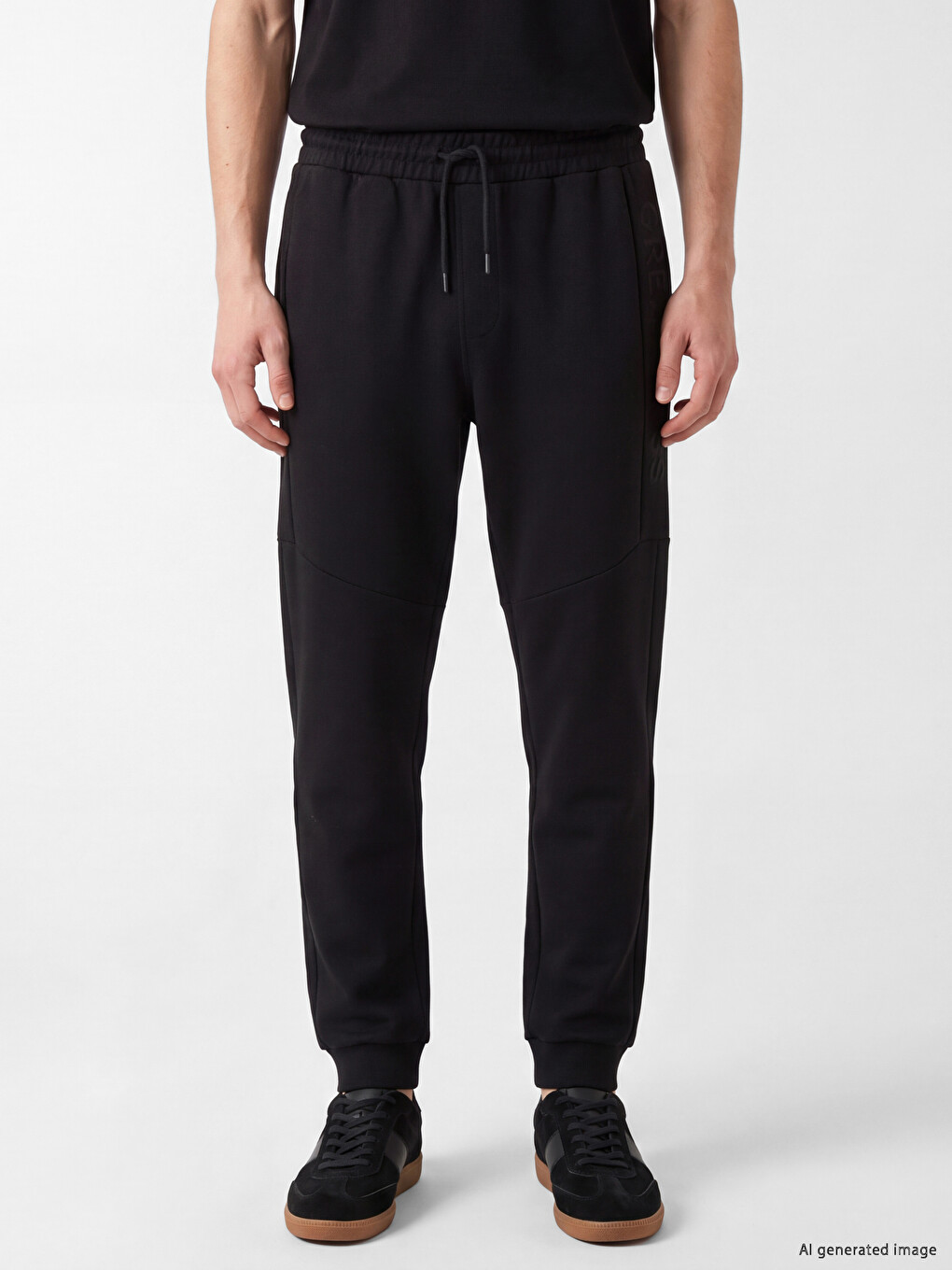 Siyah Regular Fit Erkek Jogger Eşofman Altı-1