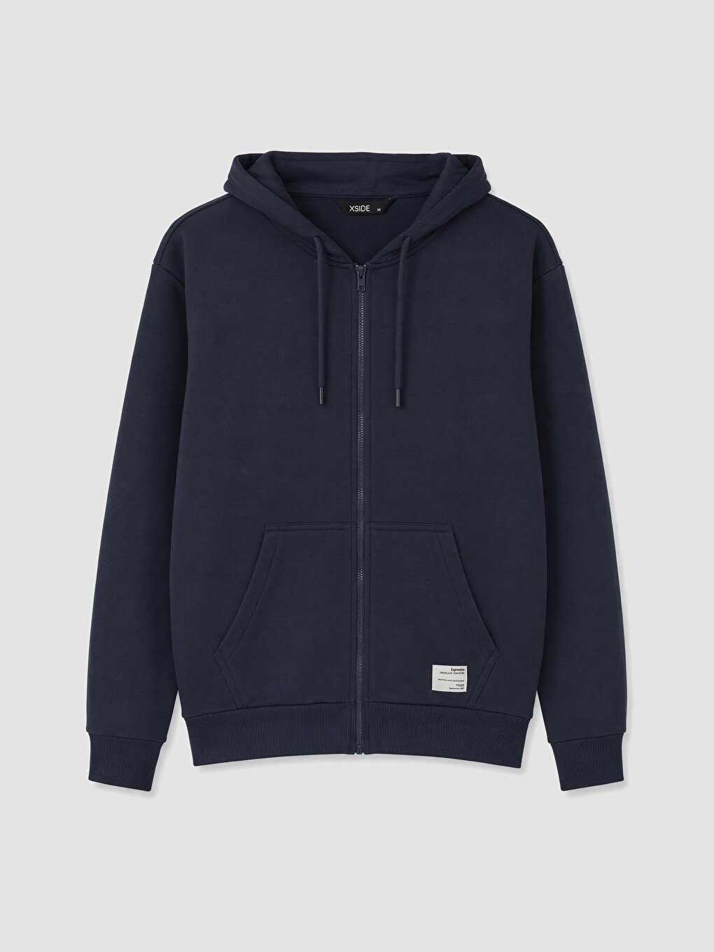 Lacivert Regular Fit Kapüşonlu Erkek Fermuarlı Sweatshirt-4