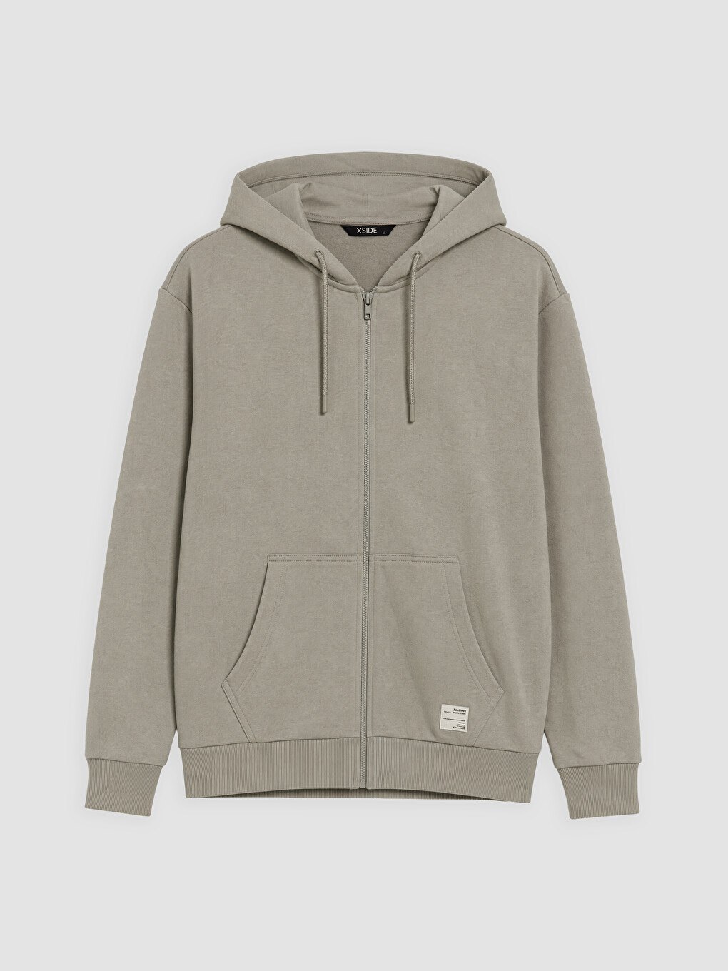 Bej Regular Fit Kapüşonlu Erkek Fermuarlı Sweatshirt-4