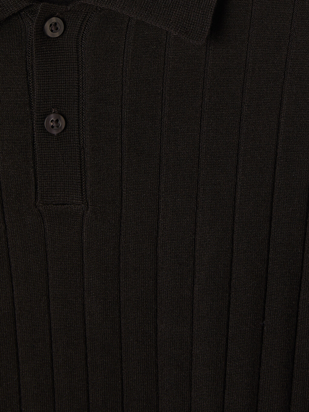 Siyah Polo Yaka Regular Fit Erkek Triko Tişört-5