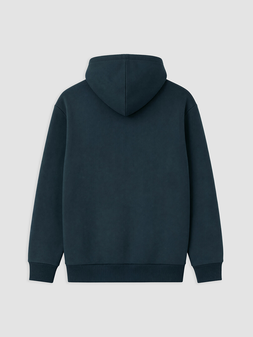 Petrol Kapüşonlu Erkek Fermuarlı Sweatshirt-6