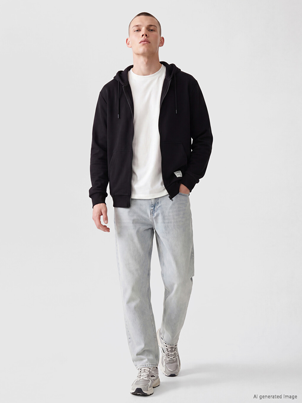 Siyah Polo Yaka Regular Fit Erkek Triko Tişört-1