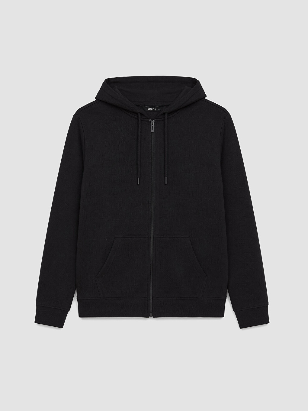 Siyah Regular Fit Kapüşonlu Erkek Fermuarlı Sweatshirt-4