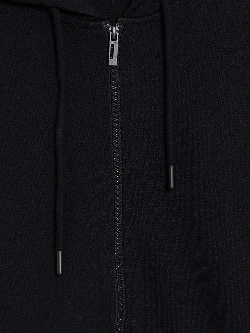 Siyah Regular Fit Kapüşonlu Erkek Fermuarlı Sweatshirt-5