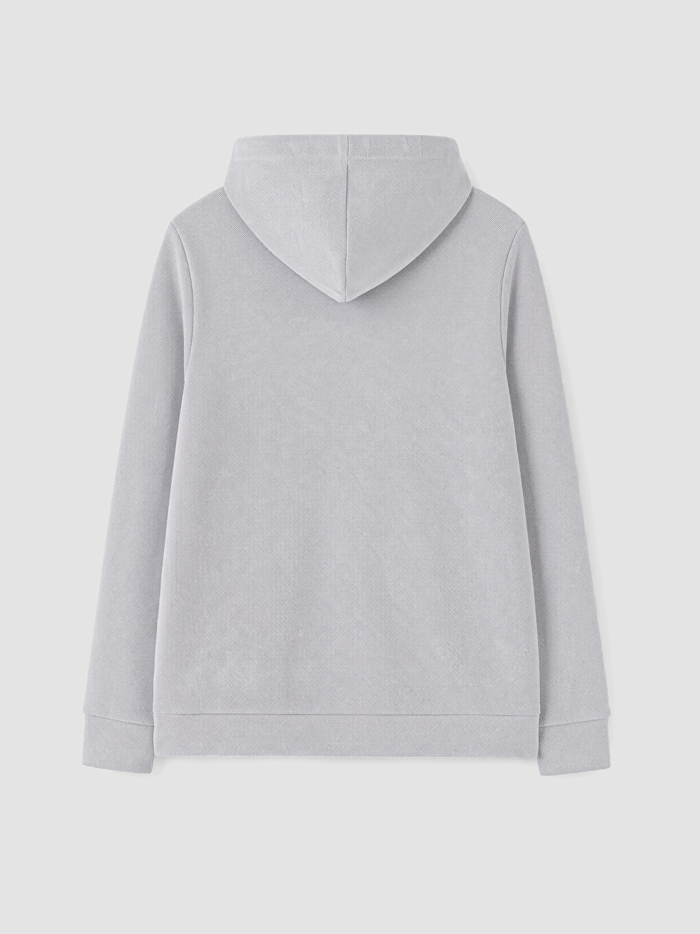 Gri Kapüşonlu Erkek Fermuarlı Sweatshirt-6