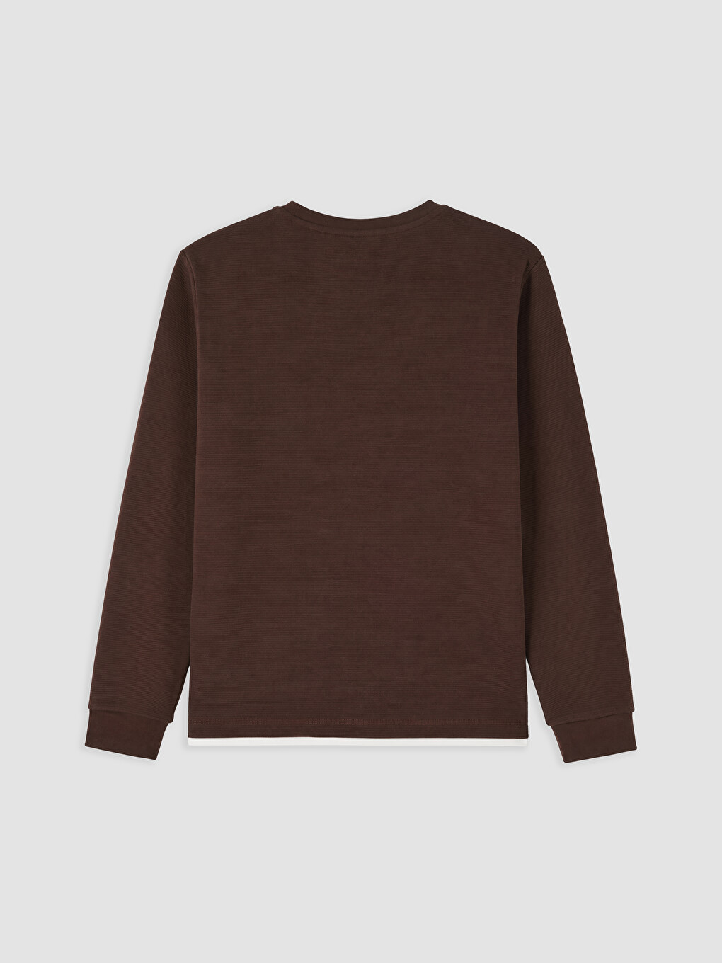 Kahverengi Bisiklet Yaka Erkek Sweatshirt-5
