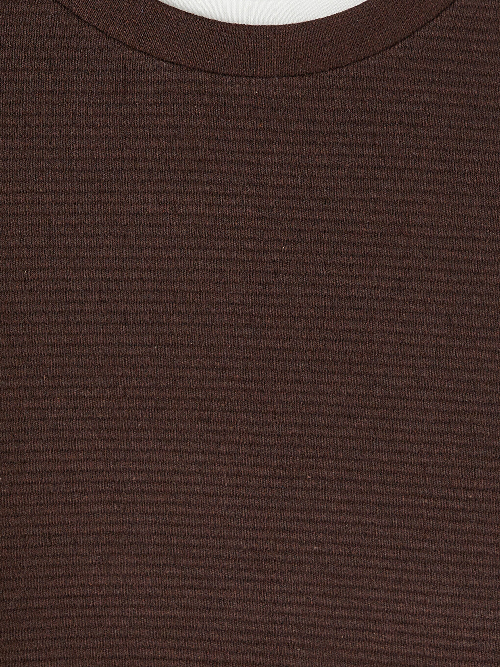 Kahverengi Bisiklet Yaka Erkek Sweatshirt-6