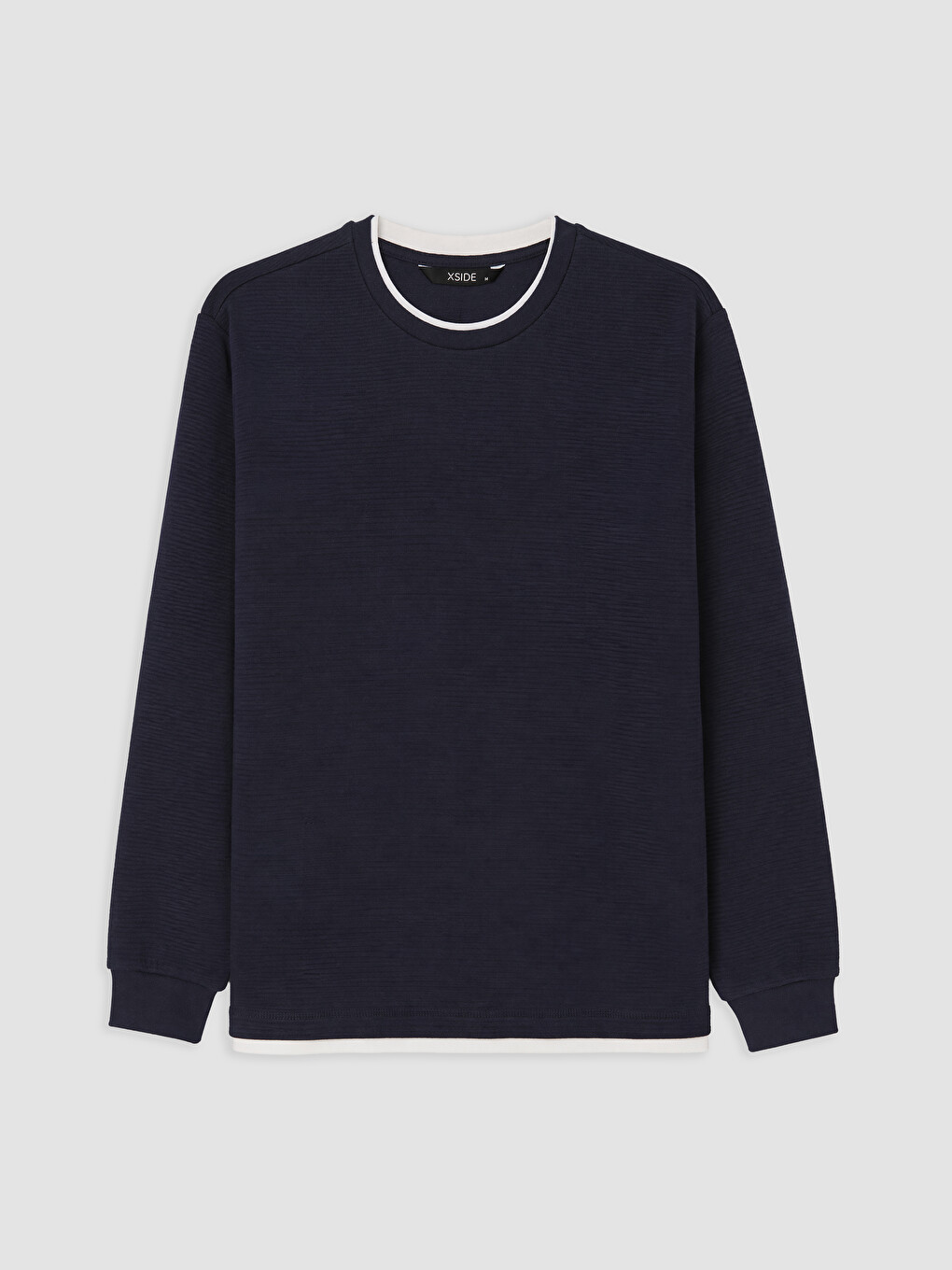 Lacivert Bisiklet Yaka Erkek Sweatshirt-4