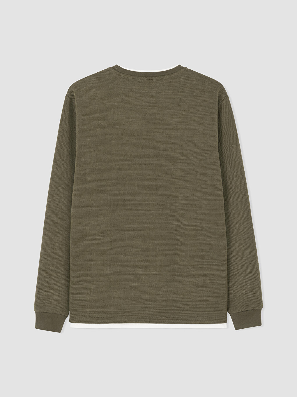 Yeşil Bisiklet Yaka Erkek Sweatshirt-6
