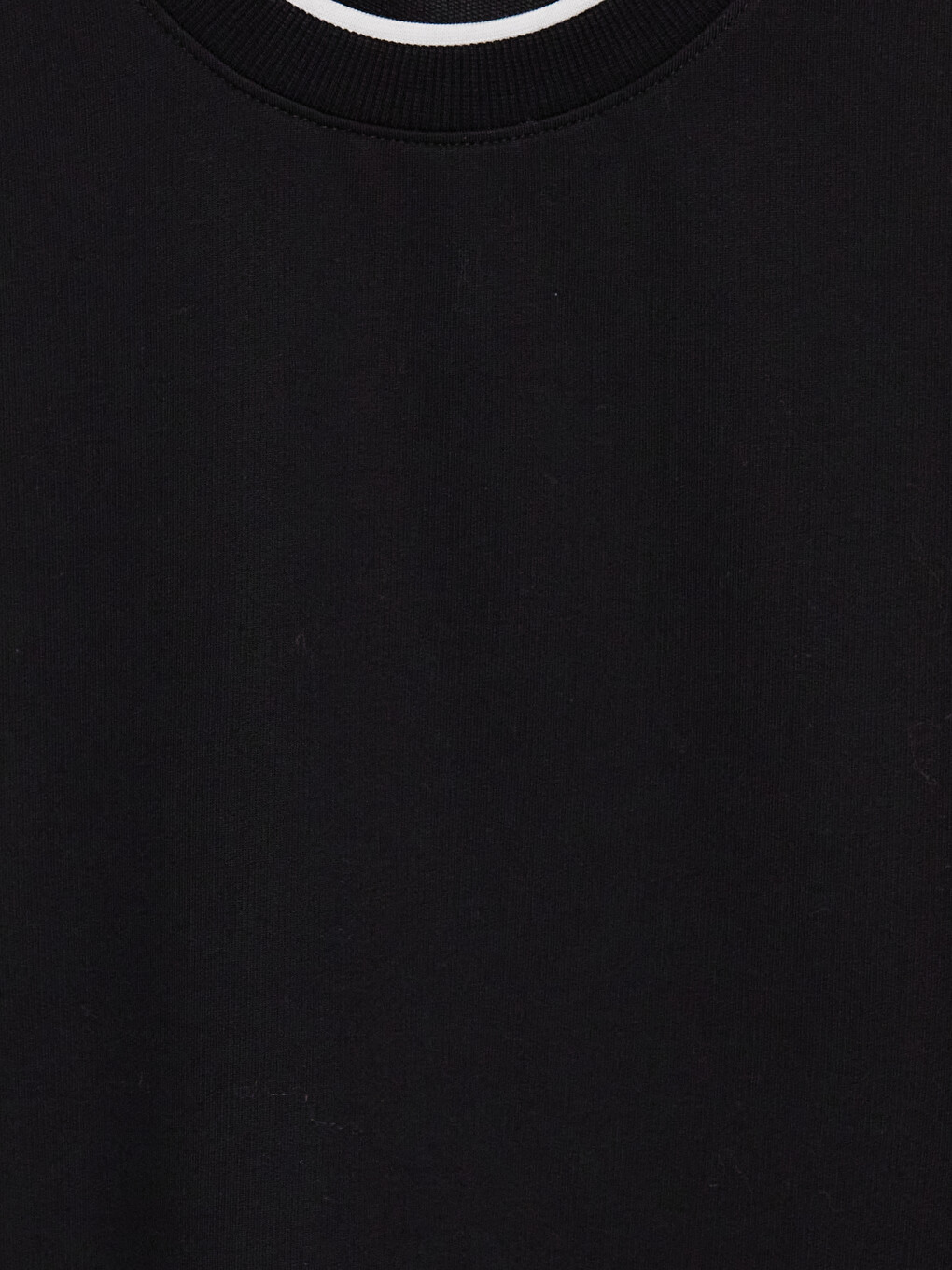 Siyah Bisiklet Yaka Erkek Sweatshirt-6