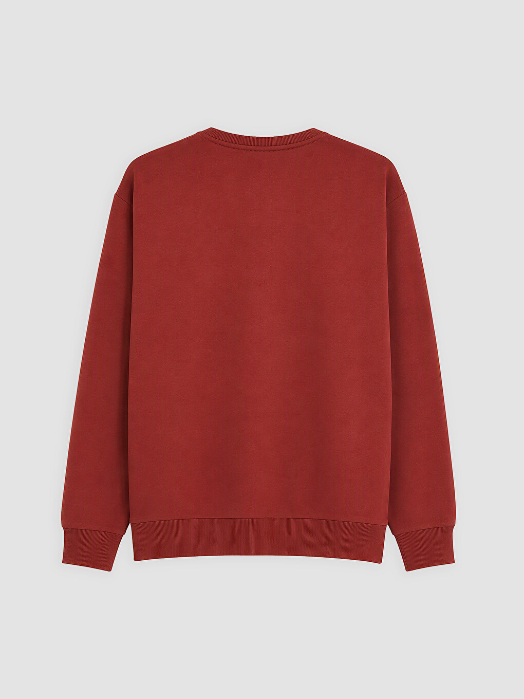 Bordo Bisiklet Yaka Erkek Sweatshirt-1