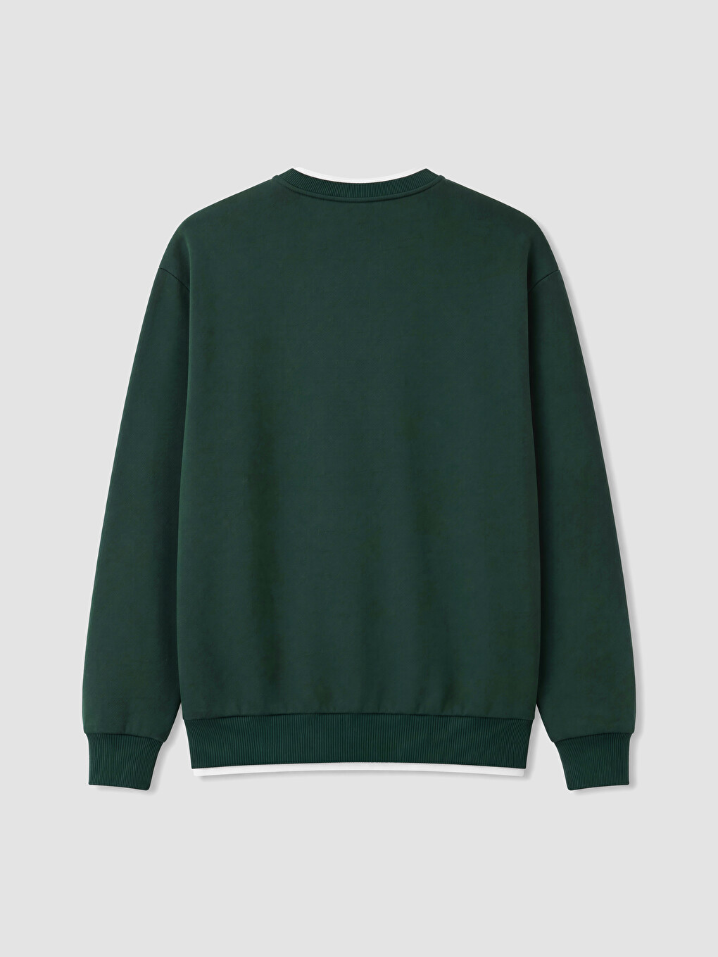 Yeşil Bisiklet Yaka Erkek Sweatshirt-6