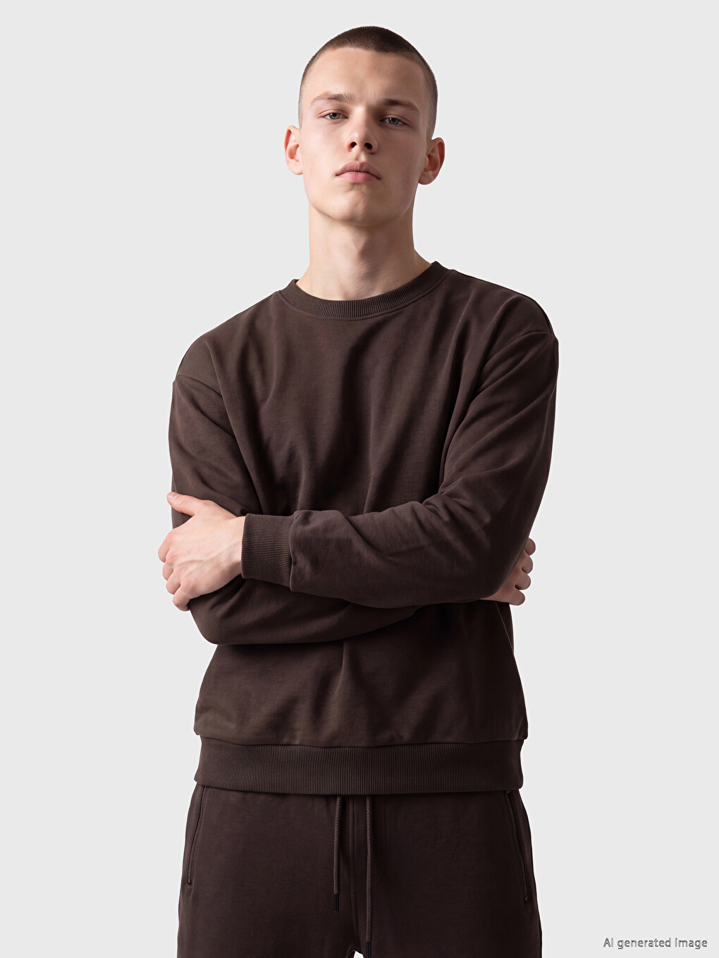 Crew Neck Men's Thick Sweatshirt