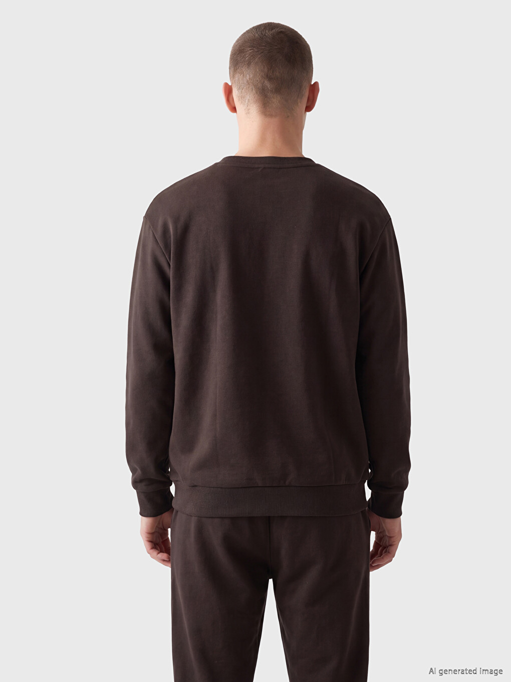Crew Neck Men's Thick Sweatshirt-3