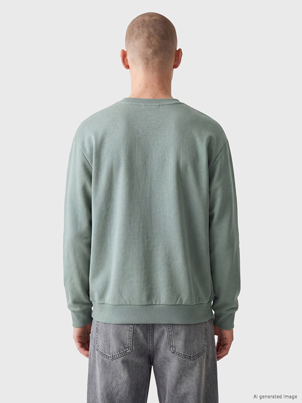 Crew Neck Men's Thick Sweatshirt-3