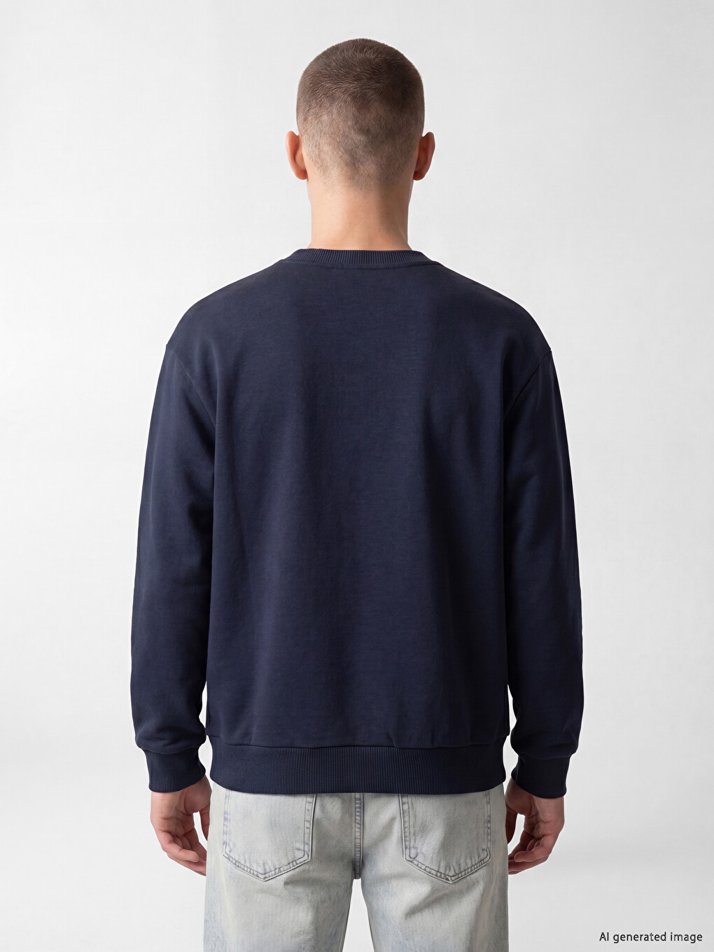 Crew Neck Men's Thick Sweatshirt-3