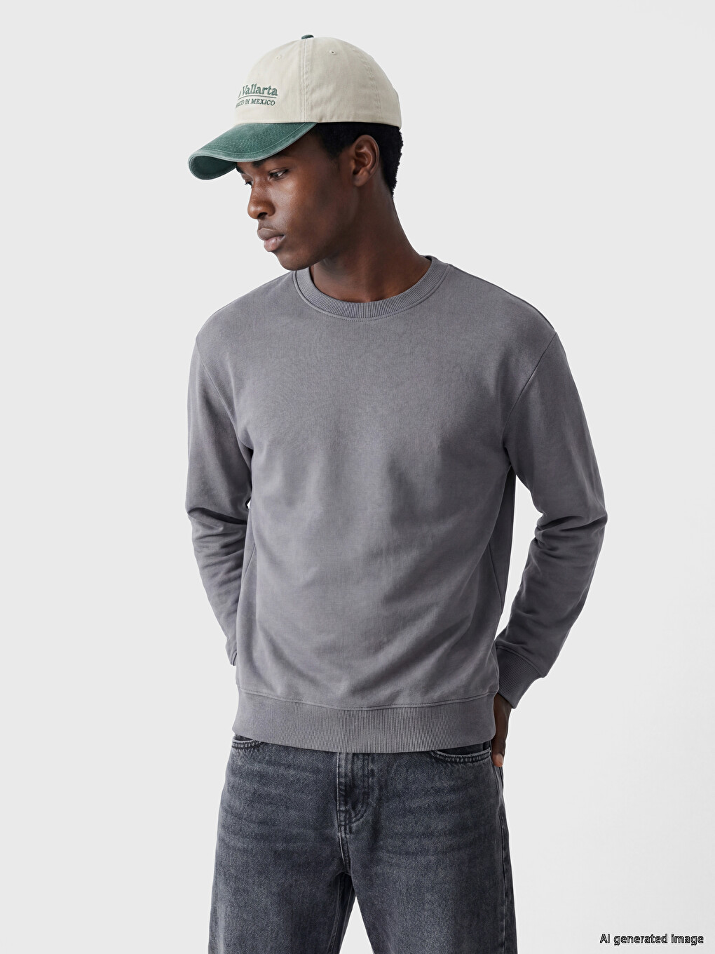 Crew Neck Men's Thick Sweatshirt