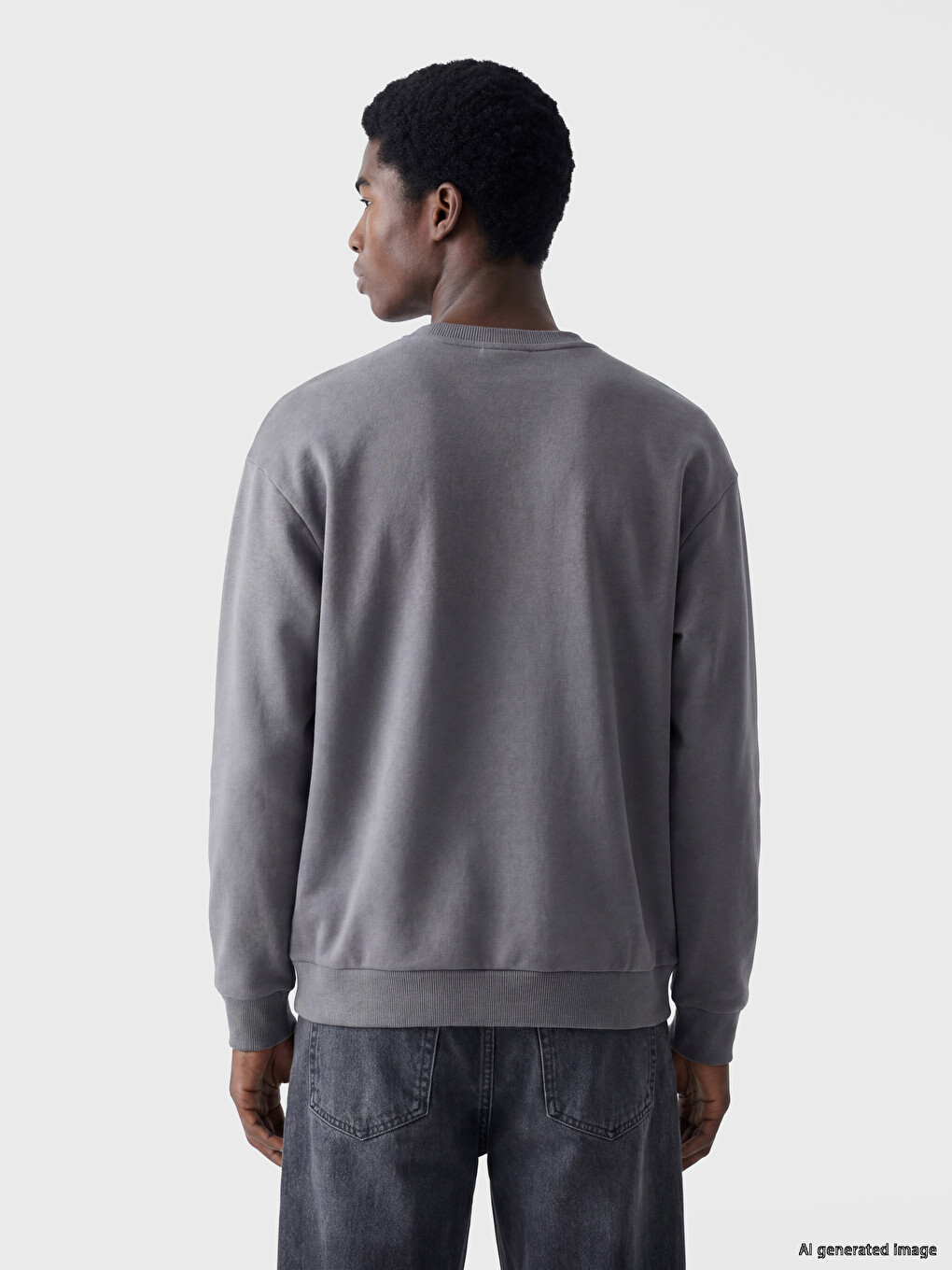 Crew Neck Men's Thick Sweatshirt-3