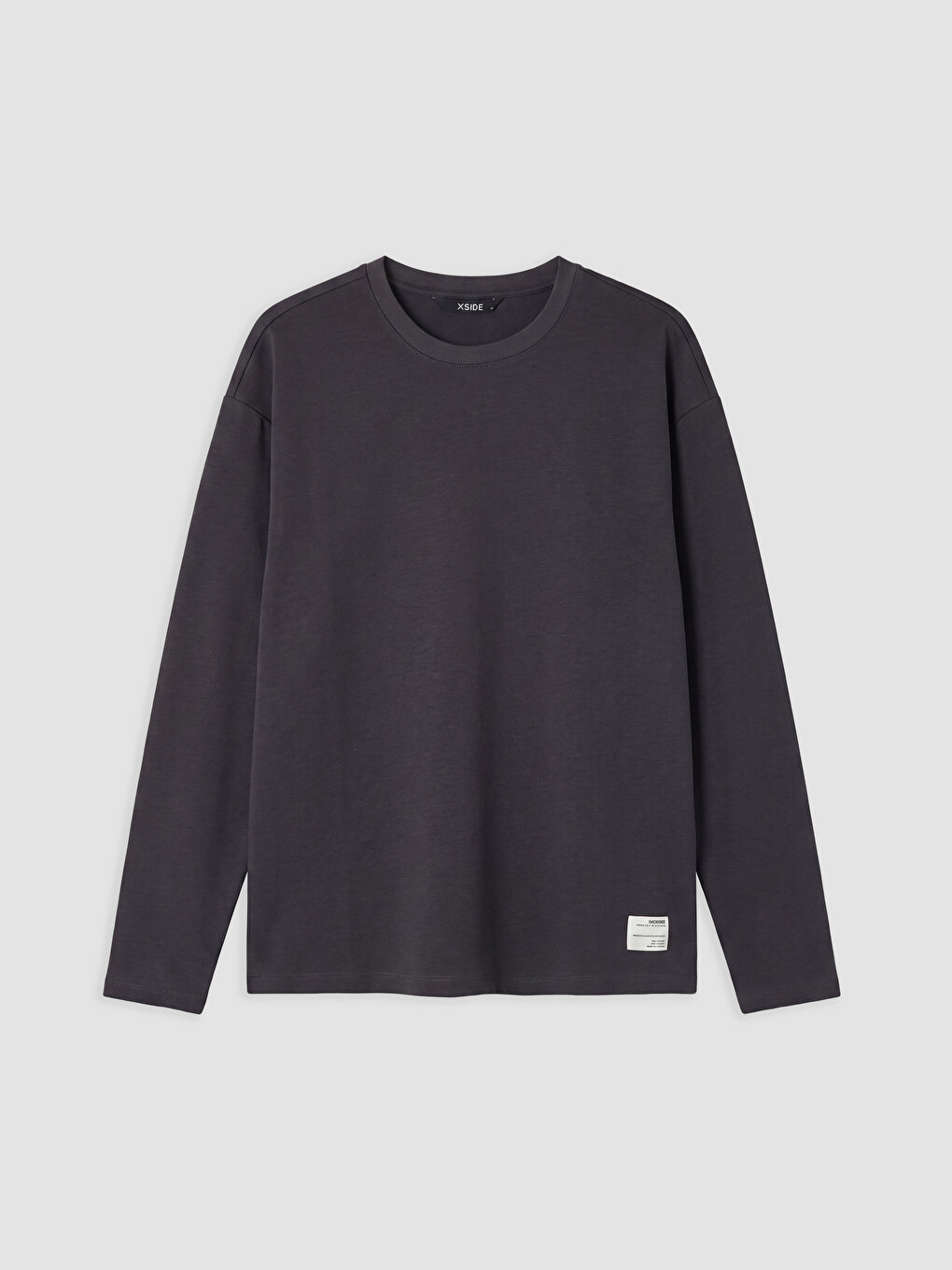 Antrasit Bisiklet Yaka Erkek Sweatshirt-4
