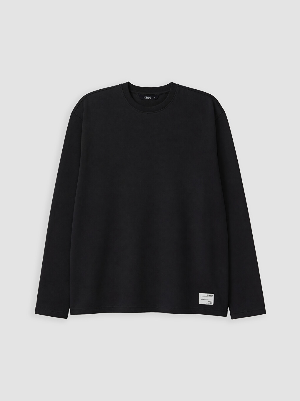 Siyah Bisiklet Yaka Erkek Sweatshirt-4