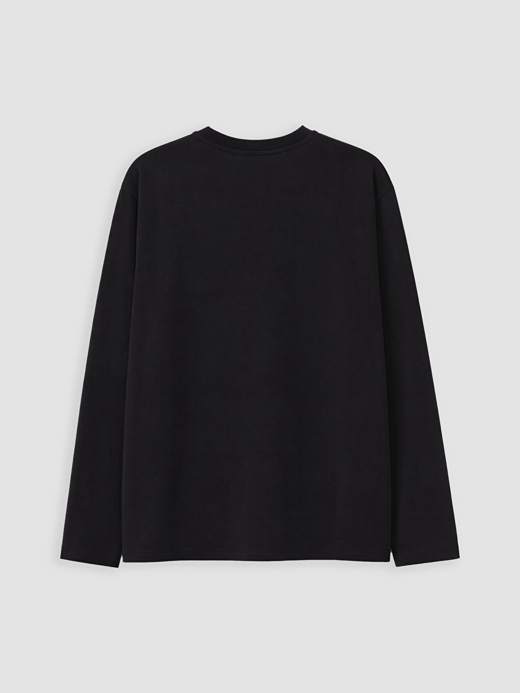 Siyah Bisiklet Yaka Erkek Sweatshirt-6