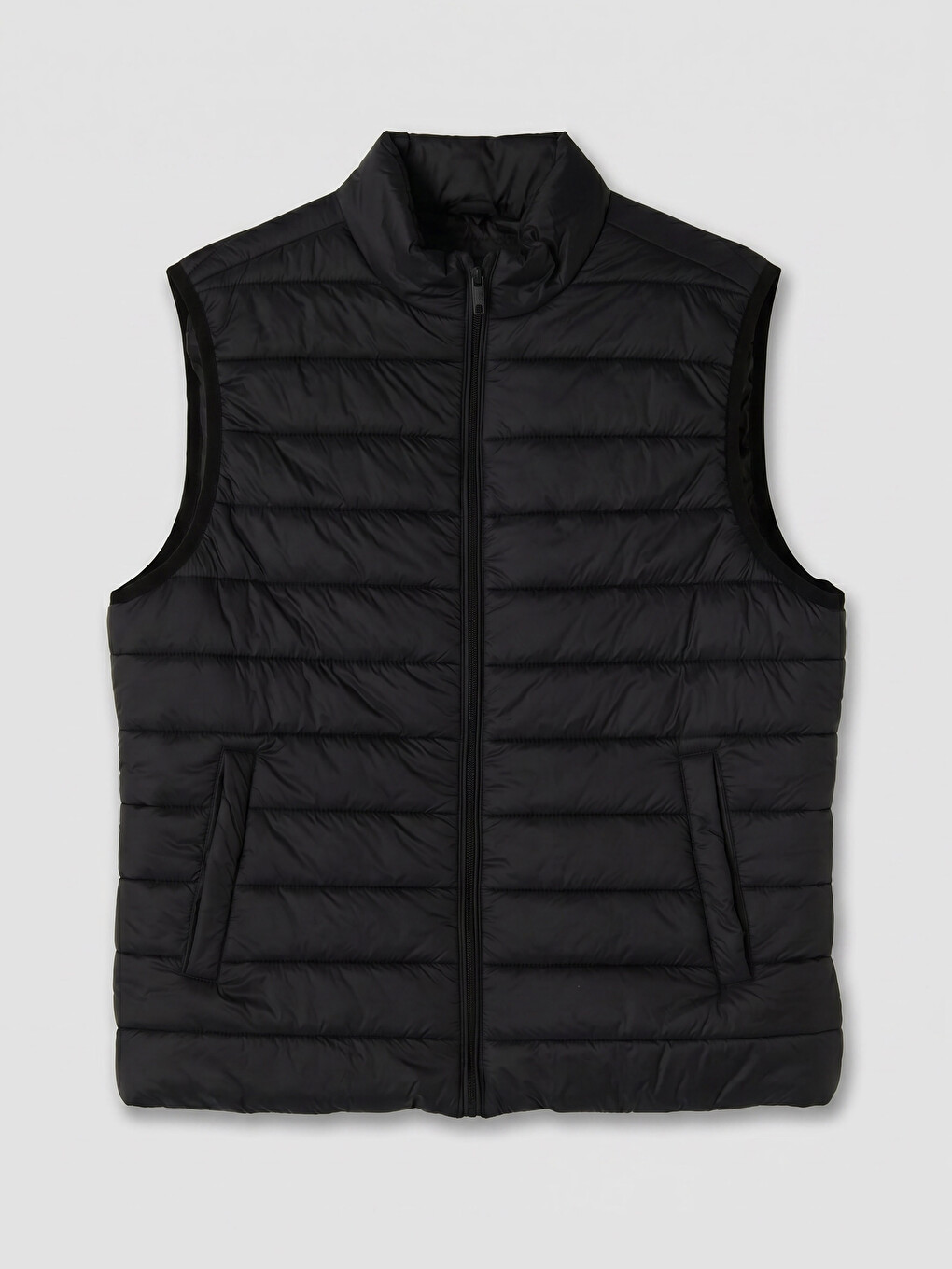 Siyah Regular Fit Dik Yaka Kapitone Erkek Şişme Yelek-3