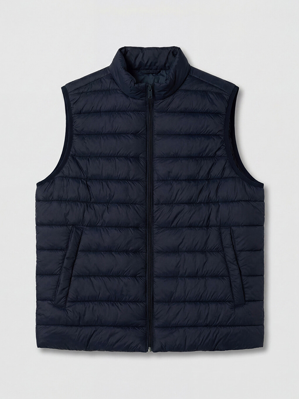 Lacivert Regular Fit Dik Yaka Kapitone Erkek Şişme Yelek-3