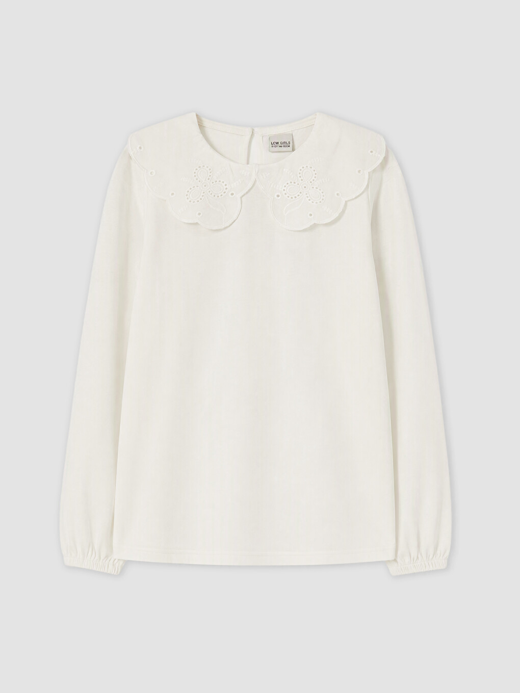 Peter Pan Collar Embroidered Girls' T-shirt