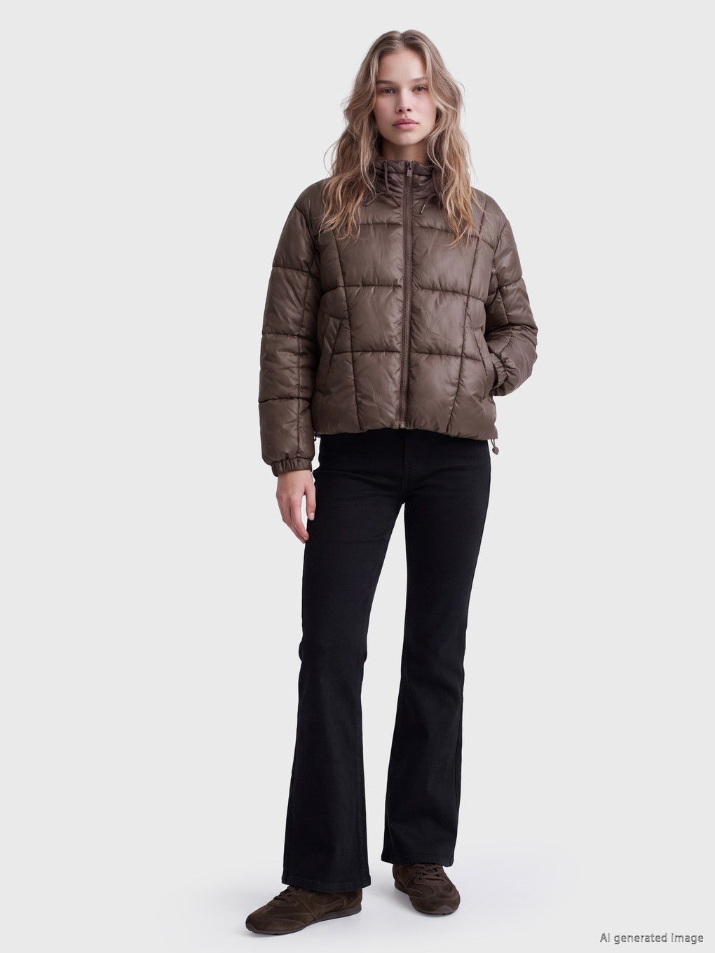 Hooded Women's Puffer Coat-1